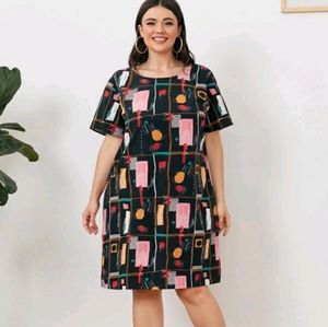 NEW Plus Geometric Print Tunic Dress